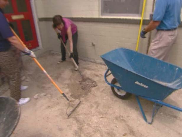 clearing the area for concrete paving